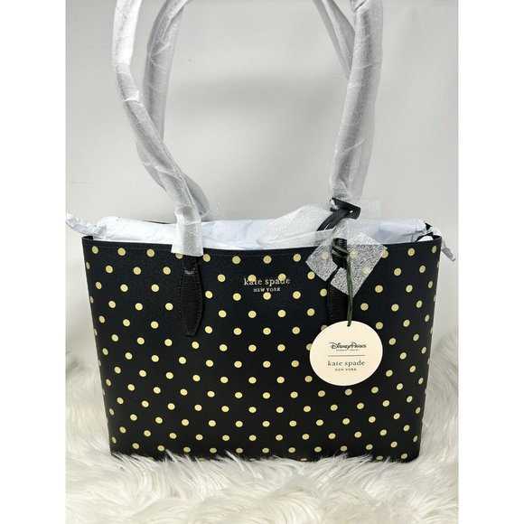 2021 Disney Parks 50th Anniversary X Kate Spade Minnie Polka Dot Tote Bag Purse